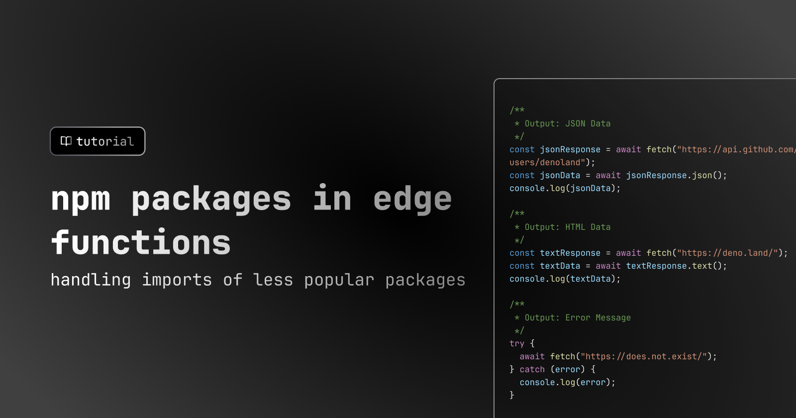 Using less popular NPM packages in Supabase edge functions